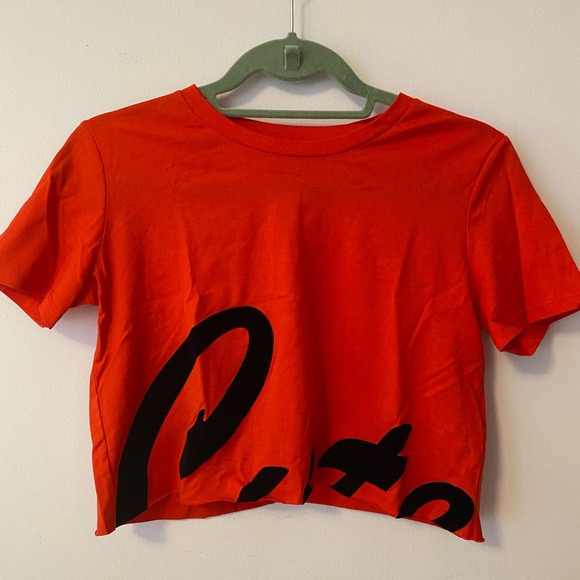 Zara Trafaluc “Cute” Crop Top Tee - Picture 2 of 5